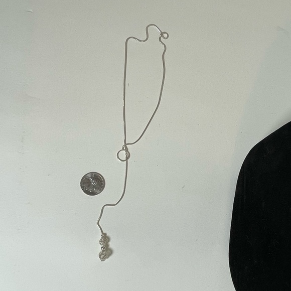 Elegant Silver Double Mesh Ball Lariat Necklace stamped 925 Silver - Picture 6 of 10